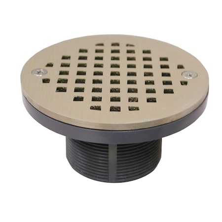 Jones Stephens 2in. PVC IPS Plastic Spud with 4in. Nickel Bronze Round Strainer D50985